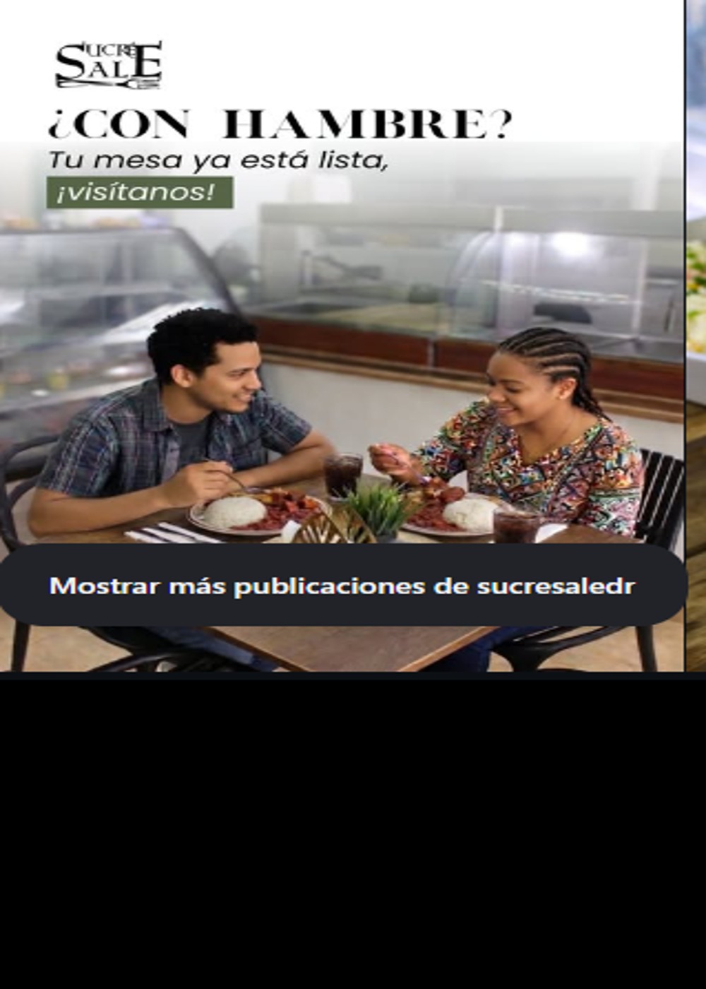 Clientes disfrutando una comida